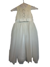 Girls 5/6 White Lace Tulle